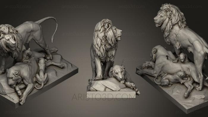 Figurines lions tigers sphinxes (STKL_0173) 3D model for CNC machine